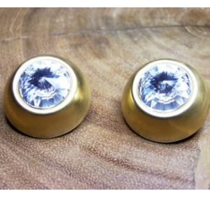 Massively 1" Gold Metal & Clear Rhinestone…